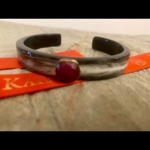 Kathrine Tess Black enamel center ruby bracelet